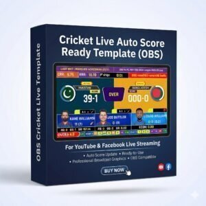Extra License Key – Cricket Live OBS Template (Additional PC Setup)